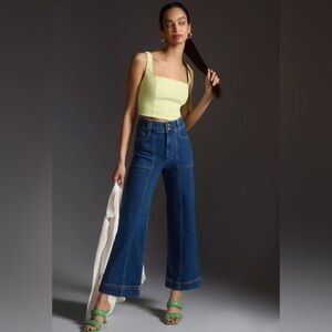 The Skipper Seamed High Rise Crop Wide Leg Jean by Pilcro